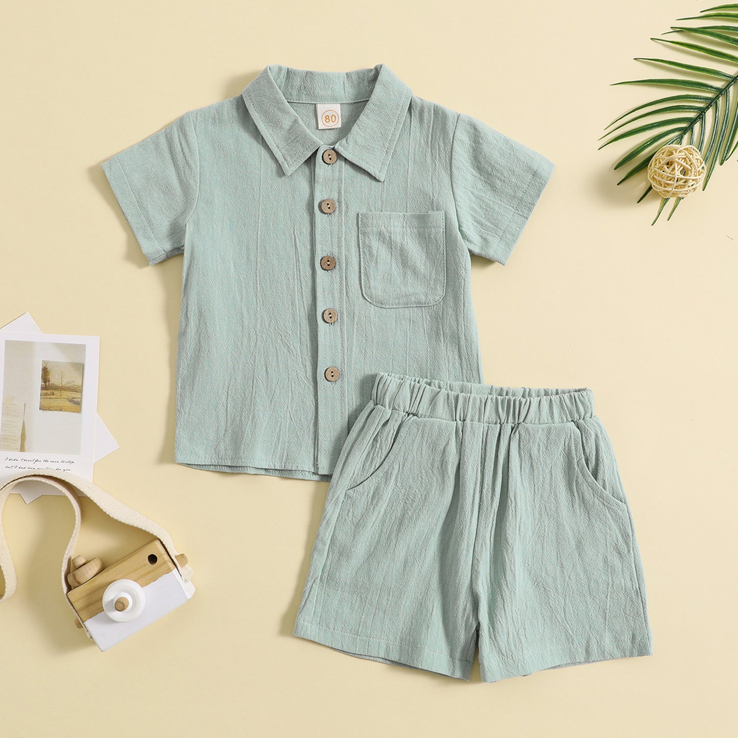 Set Estivo Bambini - Completo Camicia e Pantaloncini in Cotone Morbido