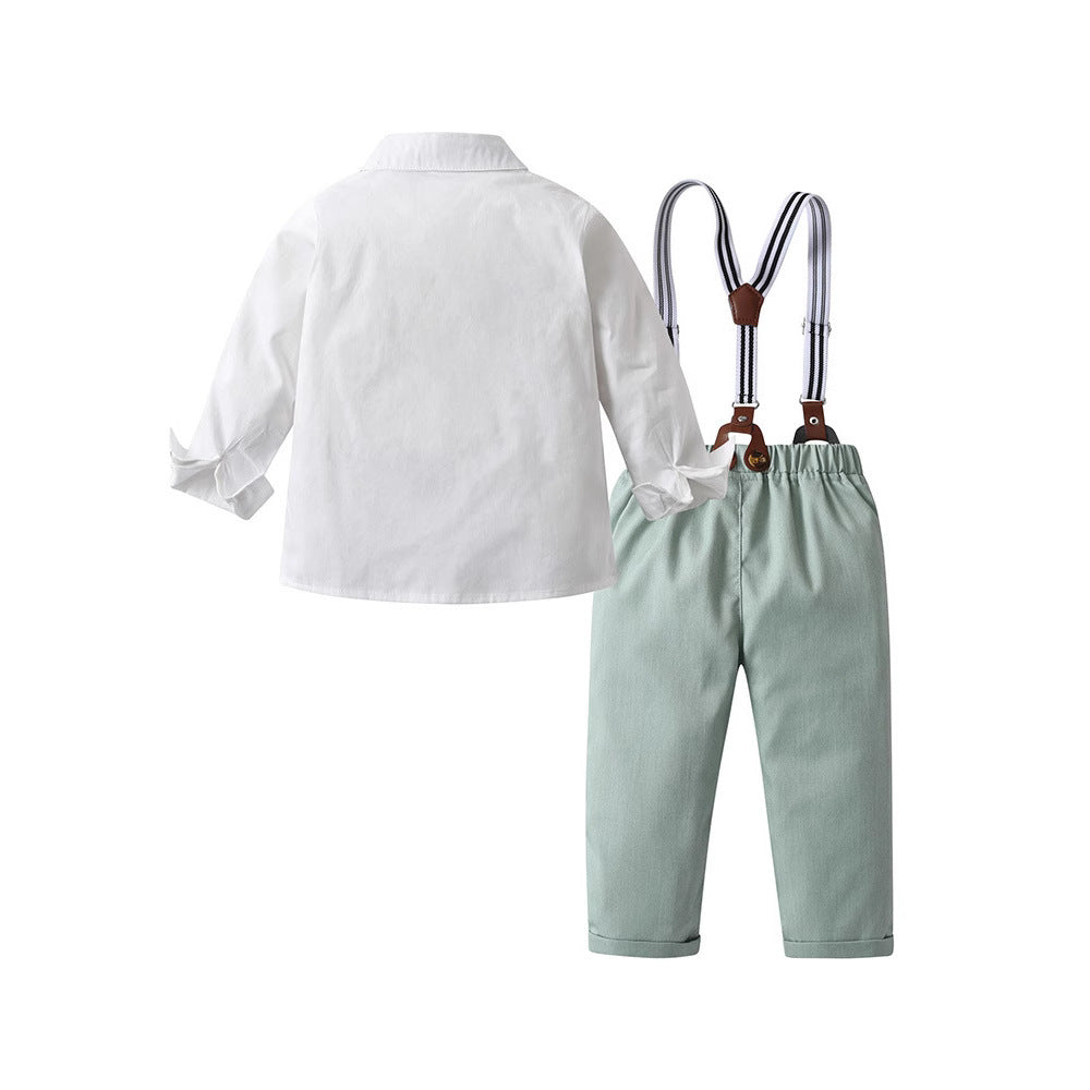 Completo Elegante bimbo 3 Pezzi con bretelline e papillon