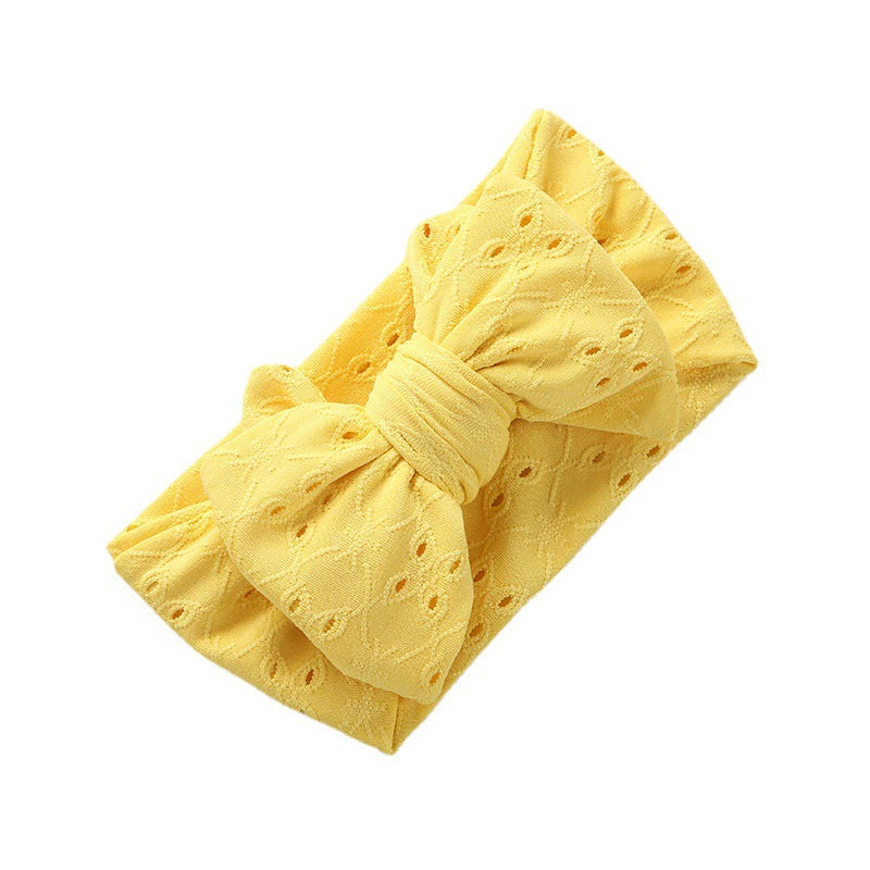 Fascia Neonato con Maxi Fiocco Ricamato – Morbido Cotone Elasticizzato 🎀