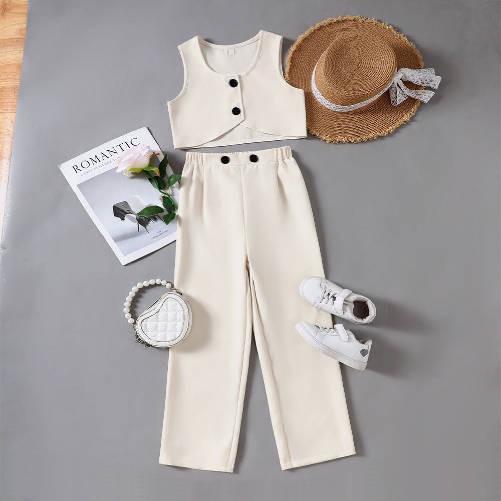 Completo Estivo Bimba 2 Pezzi – Top e Pantalone "Romantic Days"