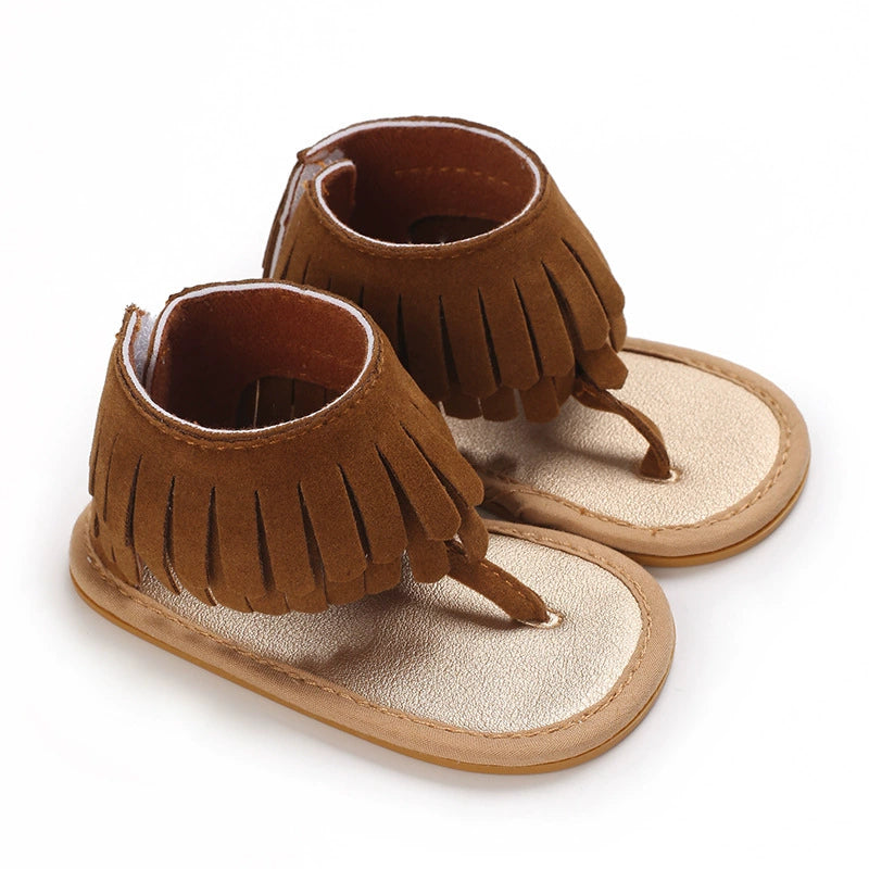Sandali Neonata/Neonato con Frange – Morbidi, Antiscivolo, Estivi