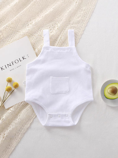 Body estivo neonato a costine con bretelle