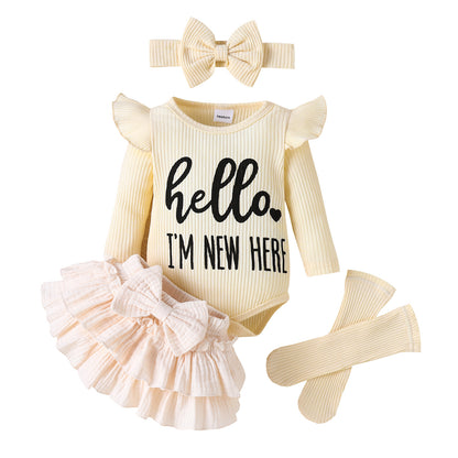 Set Neonata Rosa "Hello, I'm New Here" - Completo Dolcezza