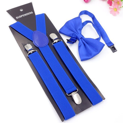 Set elegante bimbo con papillon e bretelle  regolabili