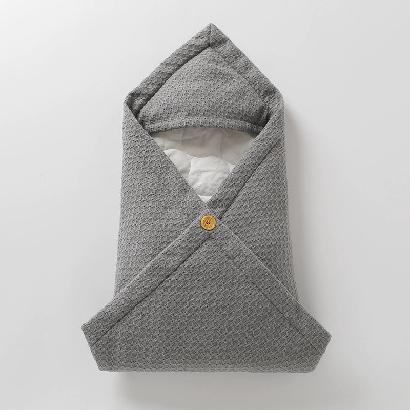 Coperta Fasciatoio Neonato con Cappuccio – Cotone