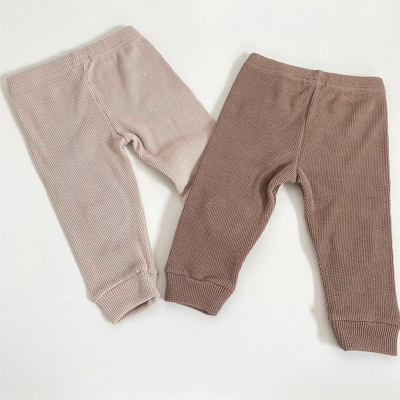 Pantalone bimbo/bimba in cotone a costine con patch orsetto – Set 2 colori