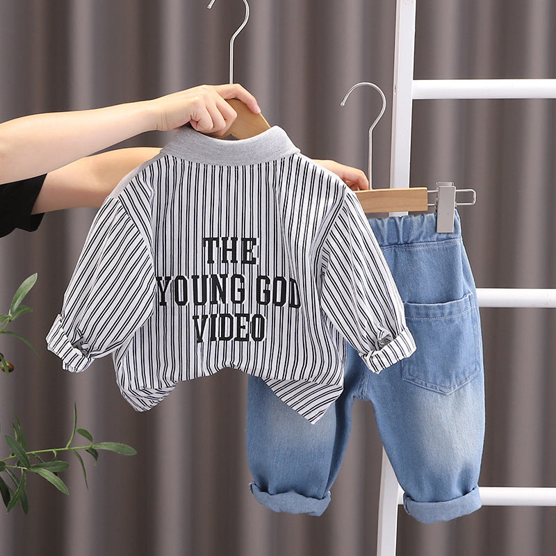 Completo Casual Chic Bimbo – Camicia in Jersey e Jeans Denim