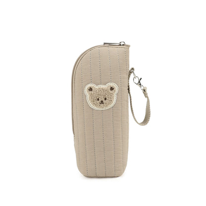 Portabiberon Termico Isolante in Cotone con Orsetto – Mantiene Caldo/Freddo