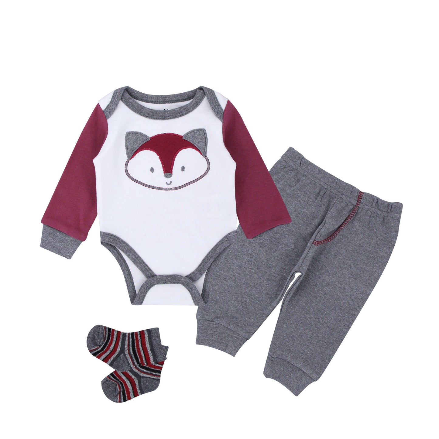 Set Neonato 3 Pezzi con Body, Pantaloni e Calzini