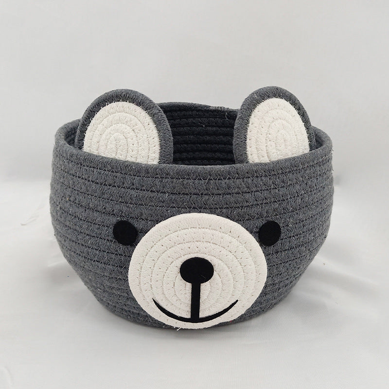 Cestino portaoggetti Orsetto in cotone intrecciato