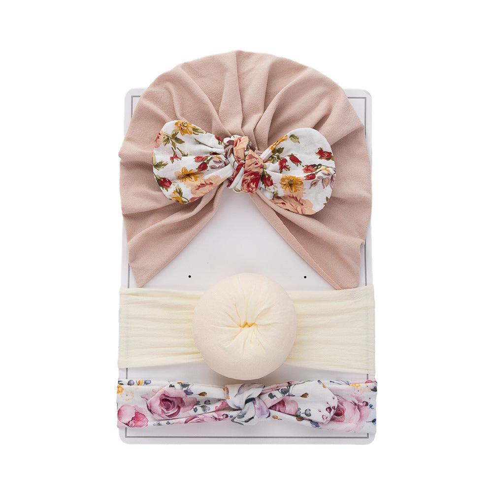 Set Turbanti Neonata con Fiocco – Vari Colori