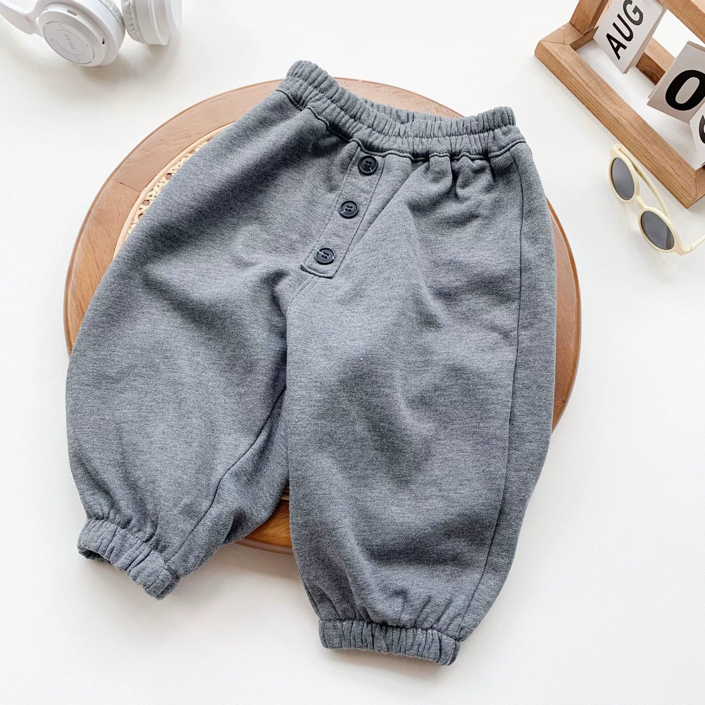 Pantaloni  per bambini in cotone con bottoni