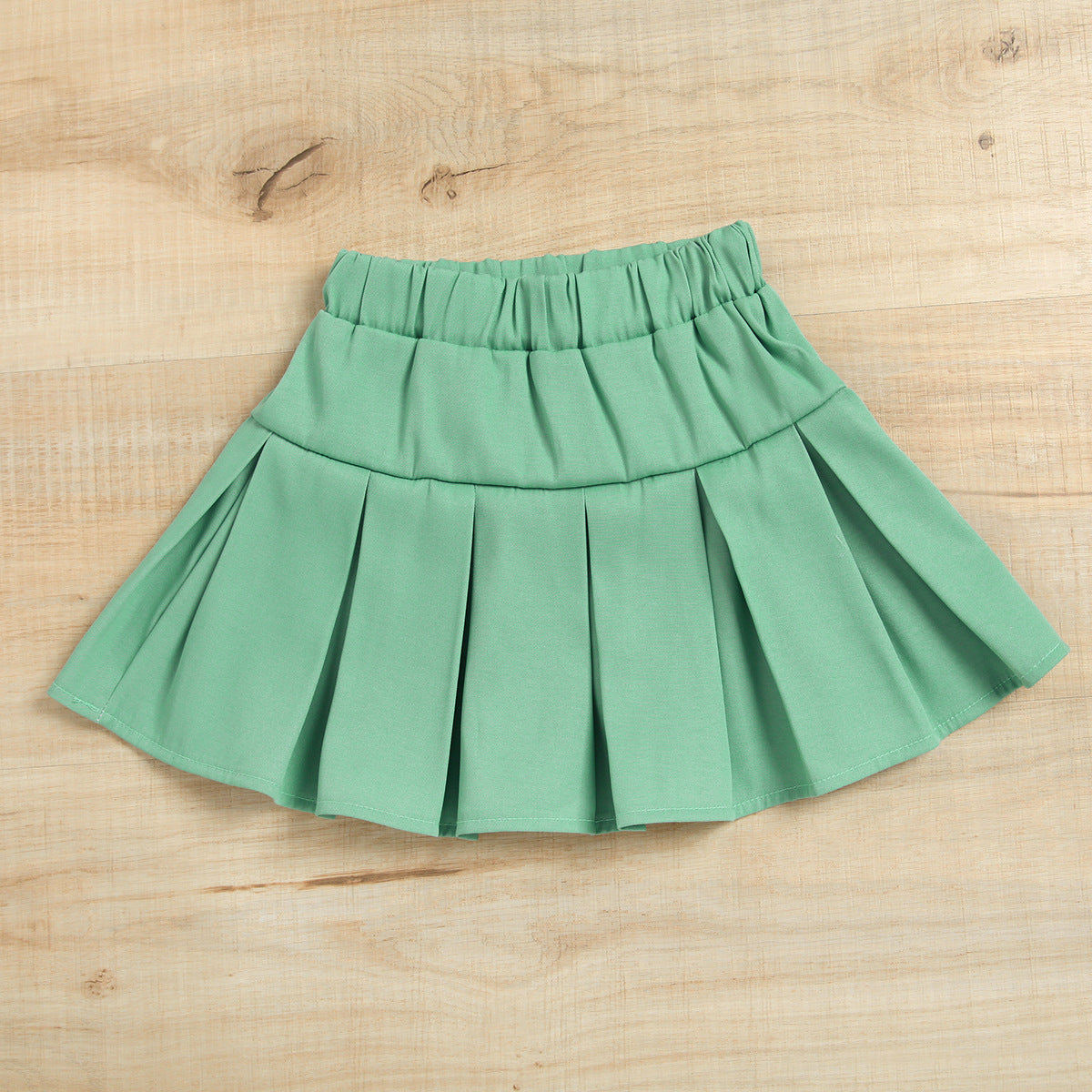 Completo Bimba Estivo - Top con Fiocco e Gonna Plissettata Verde