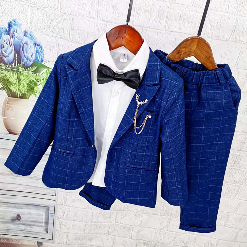 Completo Elegante Bambino 3 Pezzi Blu con Giacca e Papillon – Look Cerimonia