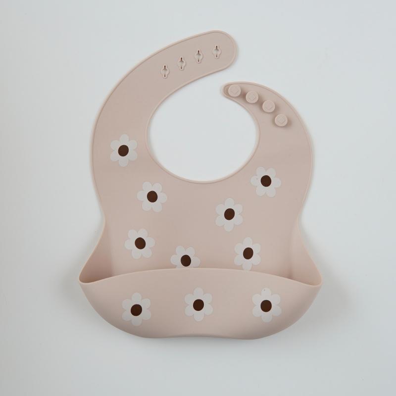 Bavaglino in Silicone   Fantasia Margherite su Beige