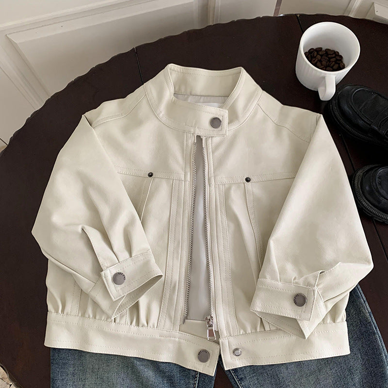 Giacca Biker Bimbo  in Ecopelle   Look Moto Chic