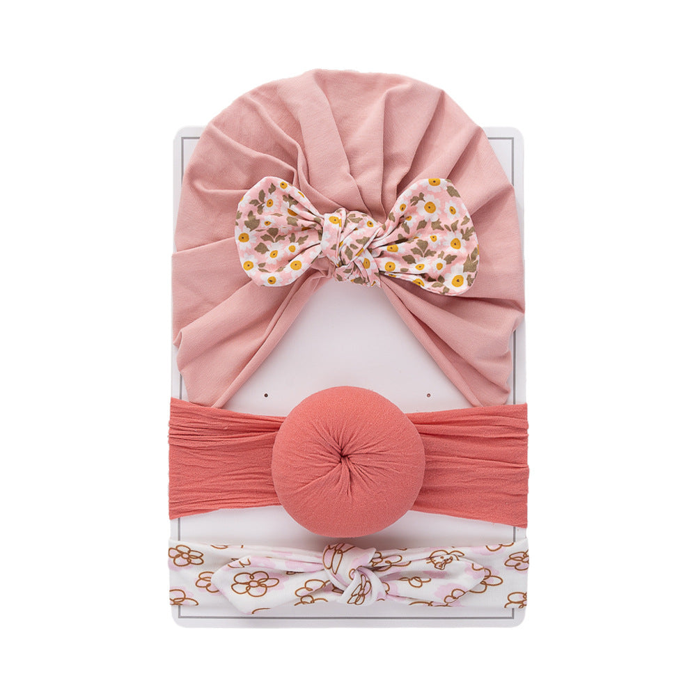 Set Turbanti Neonata con Fiocco – Vari Colori