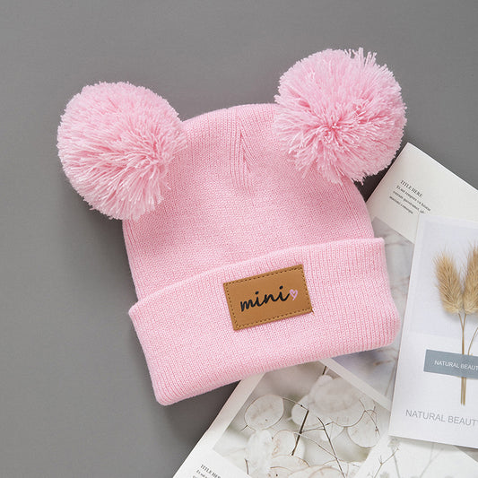 Cappellino in maglia “Mini” con doppio pompon – Invernale, caldo e morbido