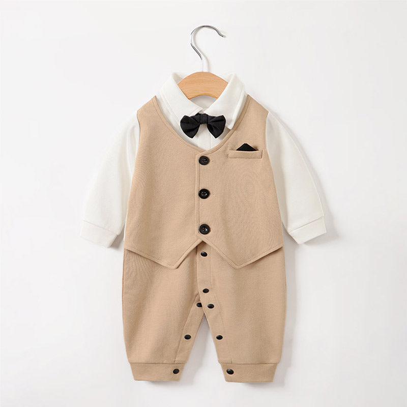 Tutina Neonato/ Bimbo Elegante Neonato con Gilet e Papillon