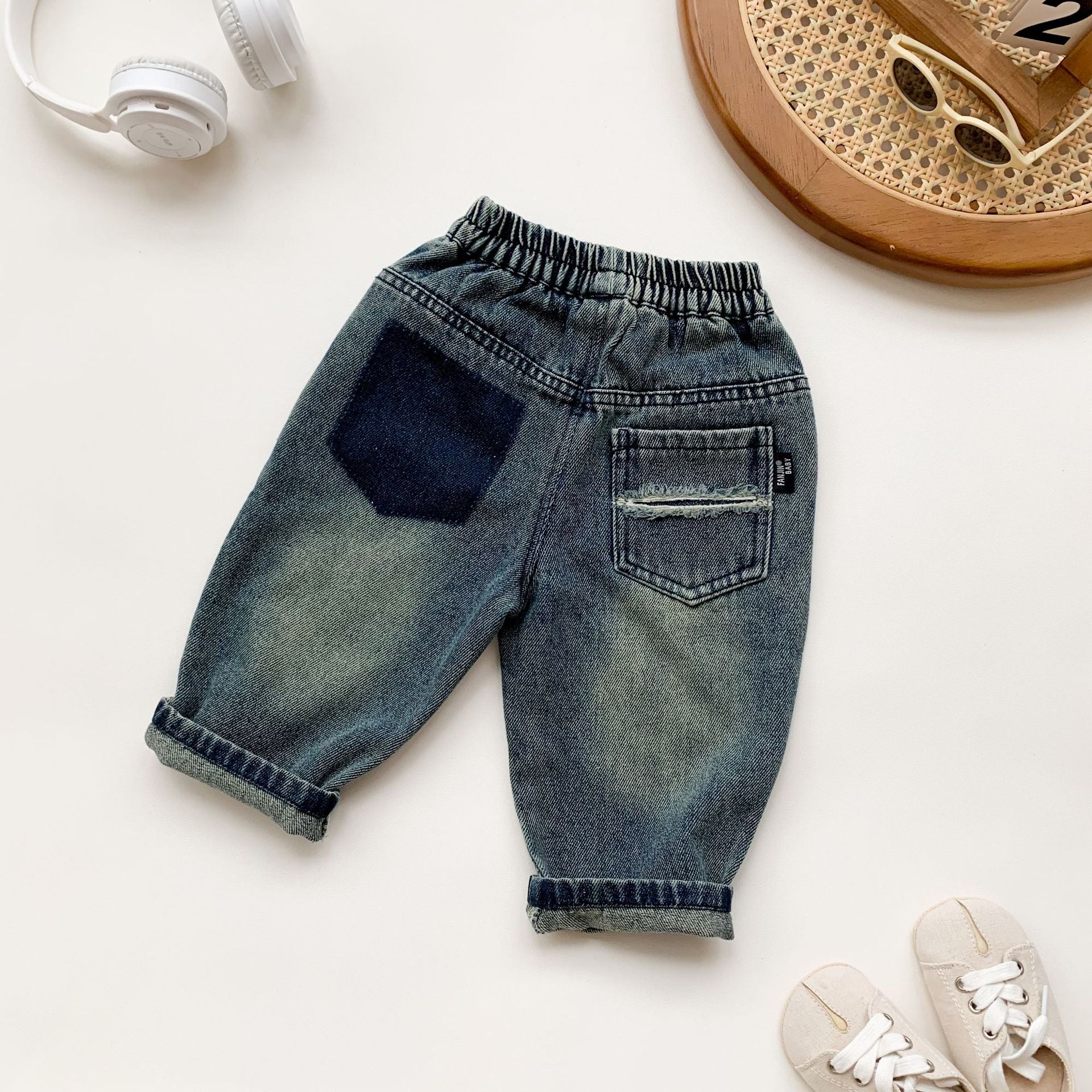 Jeans in Denim Vintage per Bambini