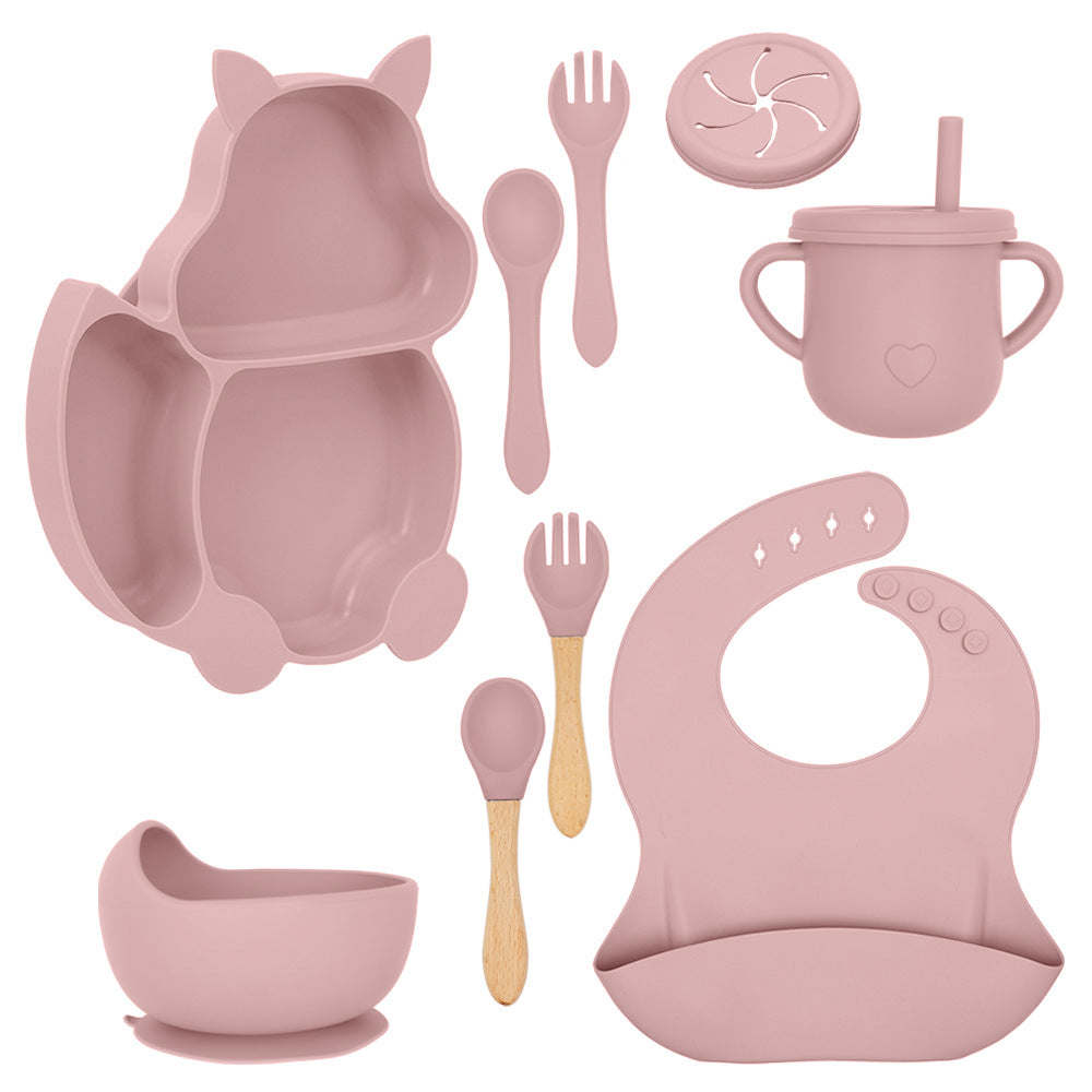 Set Pappa A forma di Scoiattolo in Silicone 9 Pezzi per Bambini – Antiscivolo