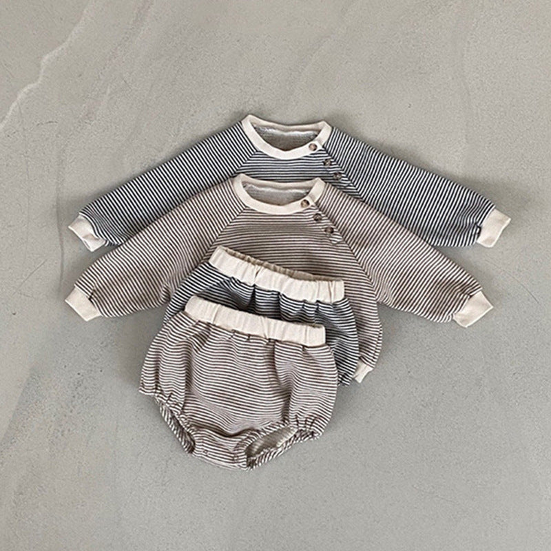 Set Maglia e Bloomers a Righe per Neonato unisex