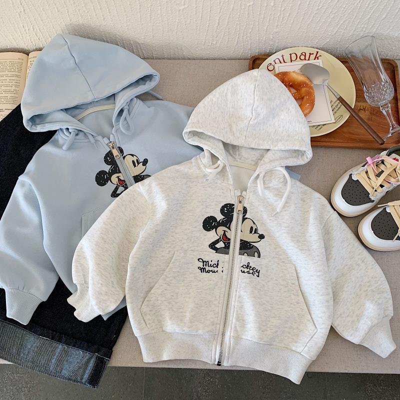 Felpa Bimbo con Cappuccio e Zip – Stampa Mickey Mouse