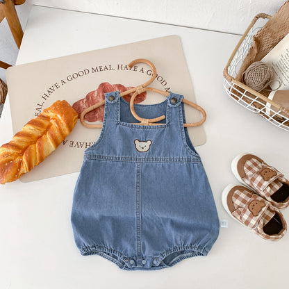 Salopette neonato con orsetto  stile tenero e casual