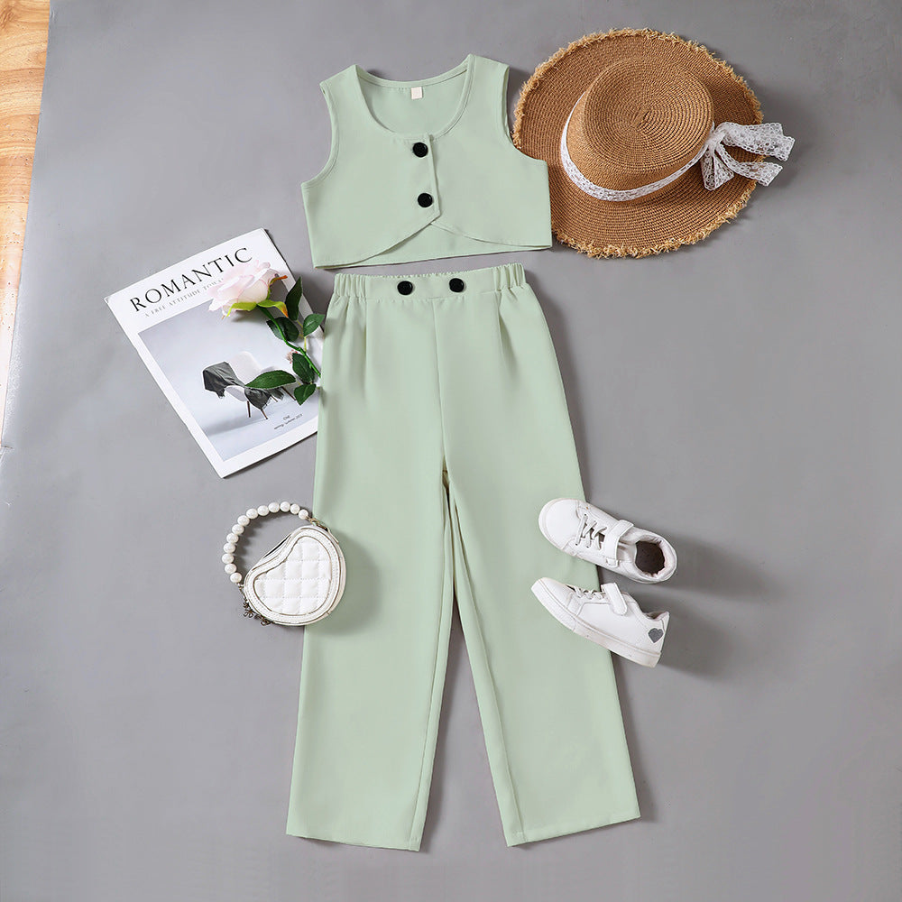 Completo Estivo Bimba 2 Pezzi – Top e Pantalone "Romantic Days"