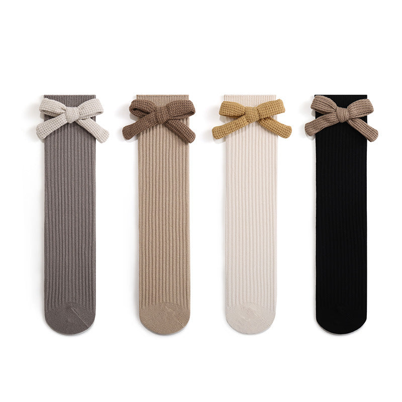Calze Lunghe Bambina con Fiocco – Stile Elegante e Morbido