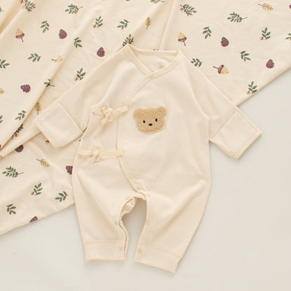 Coordinato Set Neutro Neonato/a Bimbo/ Bimba  3 pezzi – Orsetto coccoloso beige