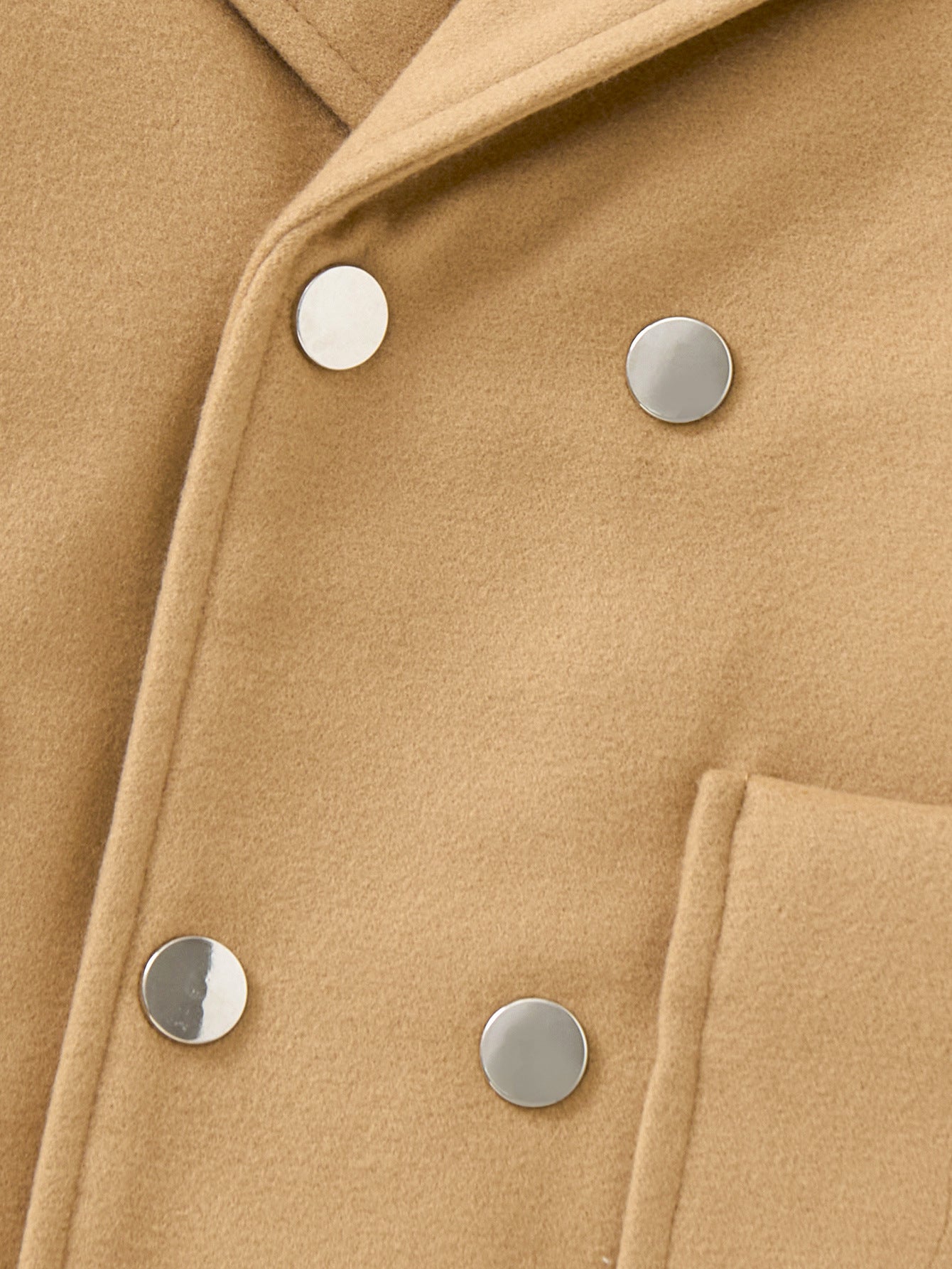 Cappotto Elegante Bambino  Modello Doppiopetto Color Cammello