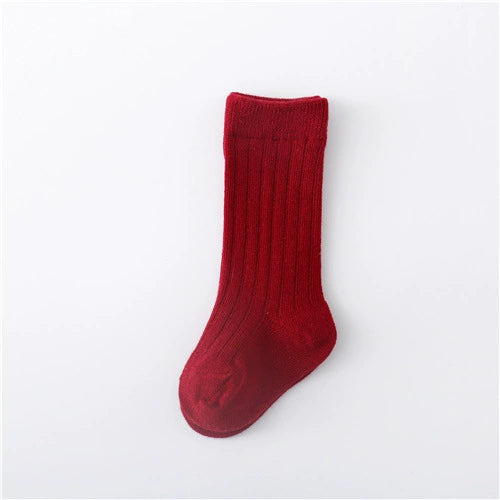 Calze lunghe in cotone a coste per bambini – Set colorato