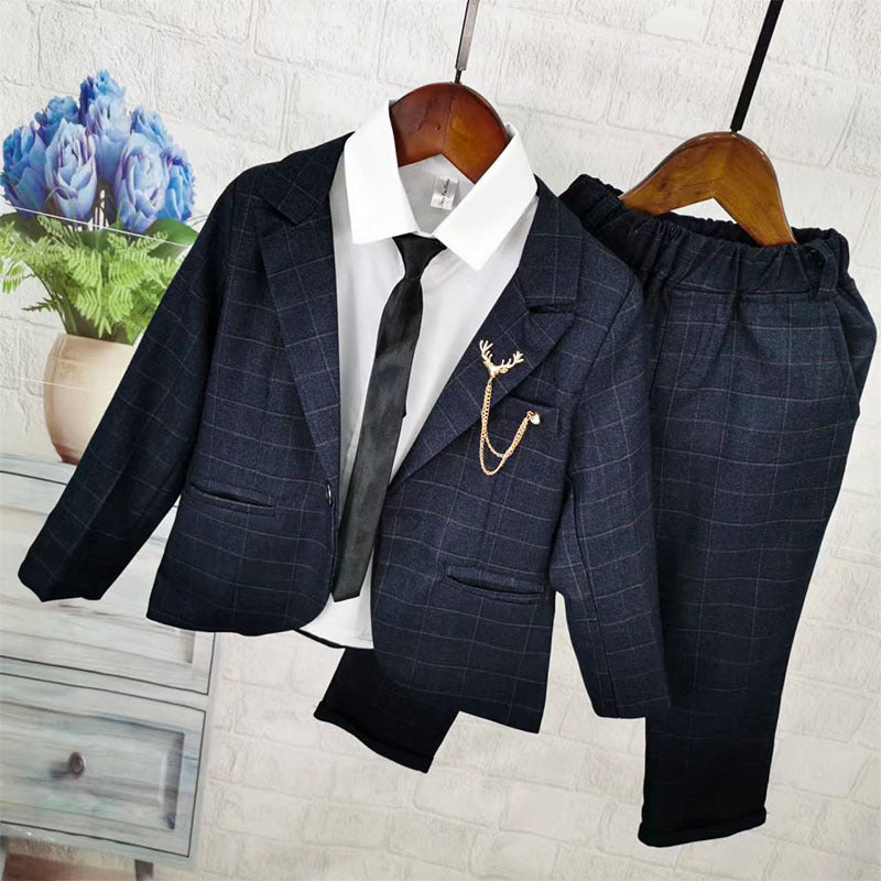 Completo Elegante Bambino 3 Pezzi Nero con Giacca e Cravatta – Look Cerimonia