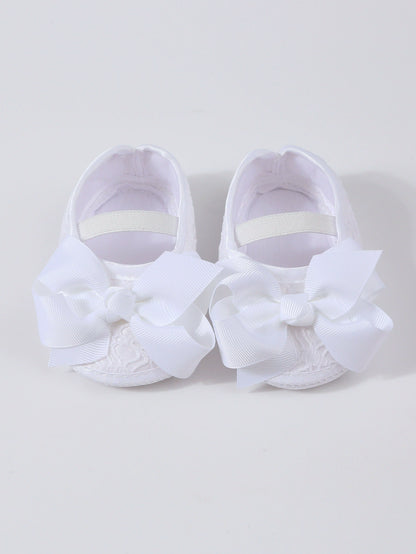 Scarpine Neonata Suola morbida Eleganti con Fiocco – Scarpe Antiscivolo per Battesimo e Cerimonie