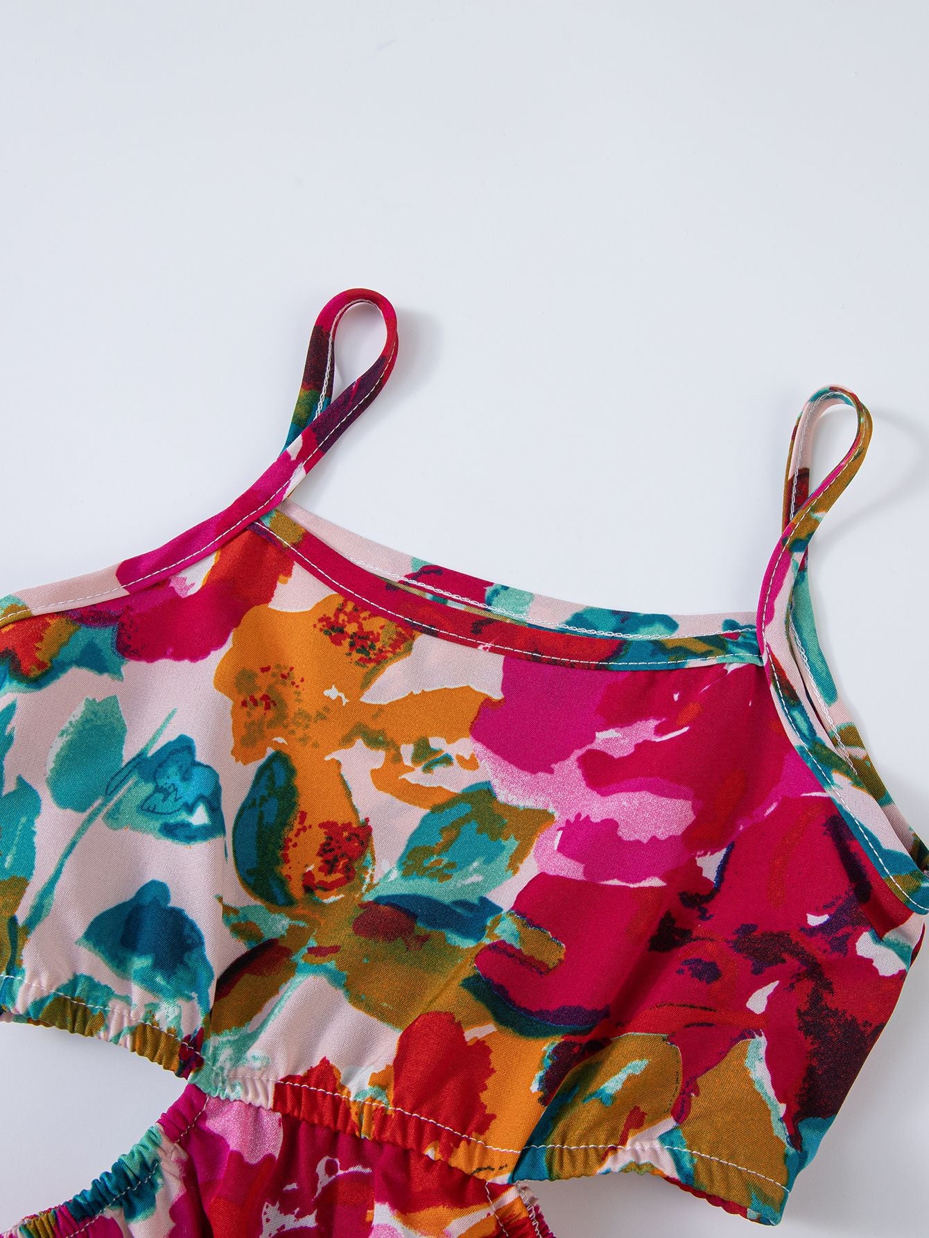 Vestito Estivo Bimba a Spalline   Fantasia Floreale Multicolor