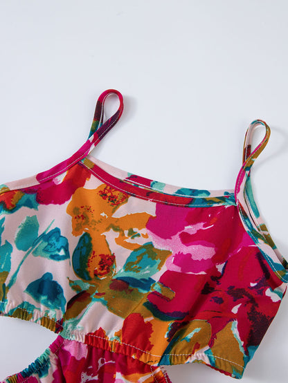 Vestito Estivo Bimba a Spalline   Fantasia Floreale Multicolor