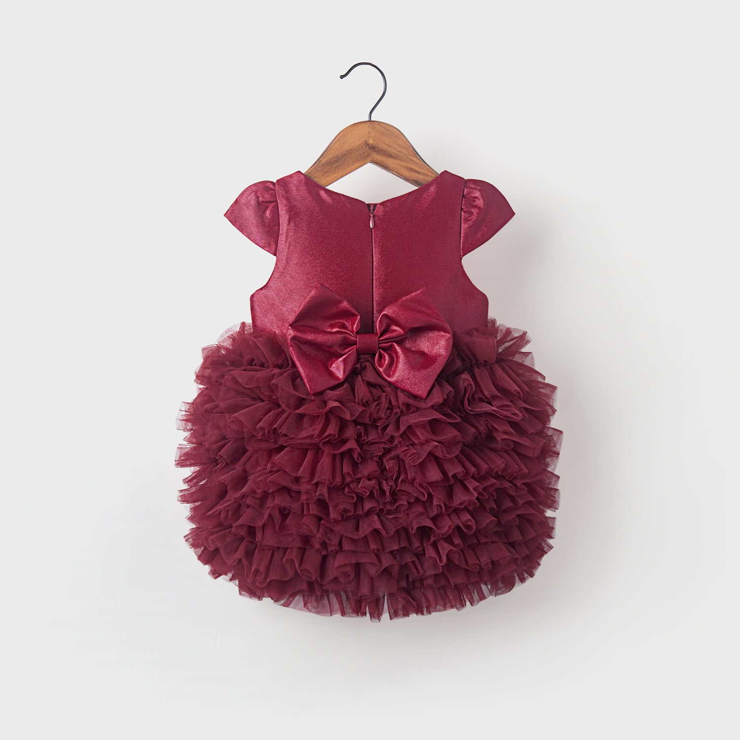 Abito cerimonia tulle bordeaux per bimba
