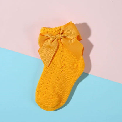Calze Corte Bambina con Fiocco in Raso – Vari Colori