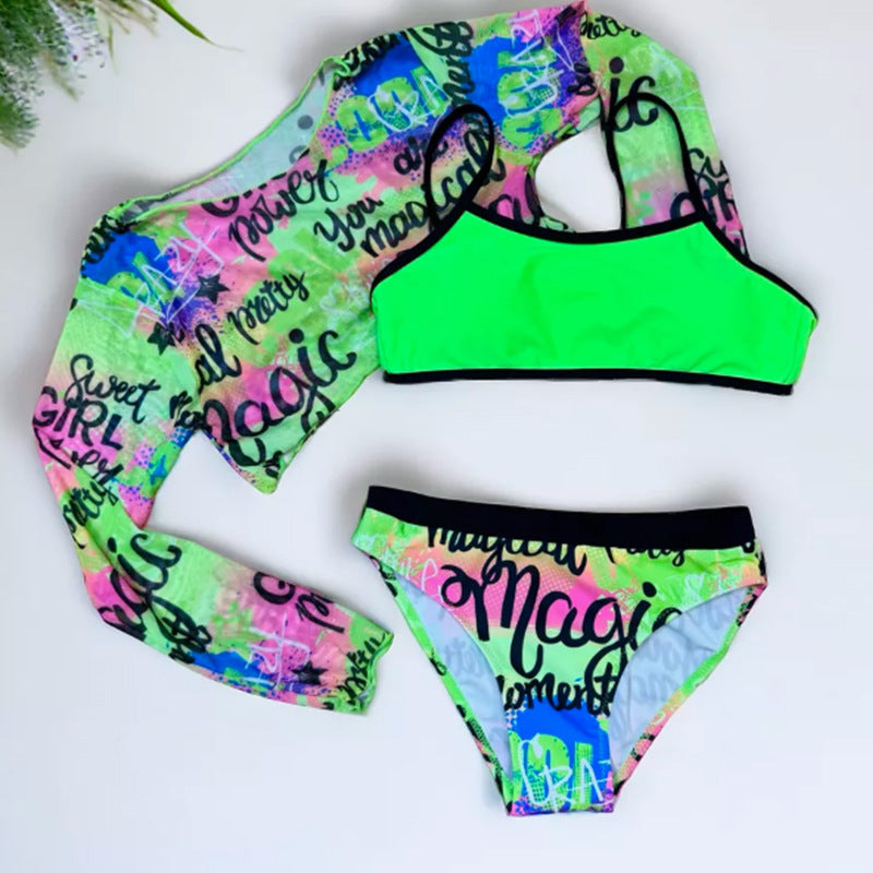 Set Bikini Bambina fluo