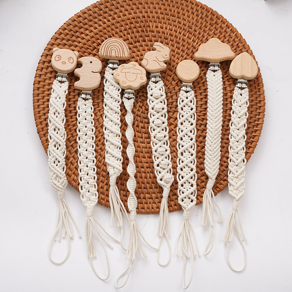 Portaciuccio Macramé in Cotone e Legno - Stile Naturale