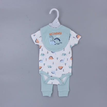 Set Neonato 3 Pezzi - Body, Bavaglino e Pantaloni "Keepin' It Wild"