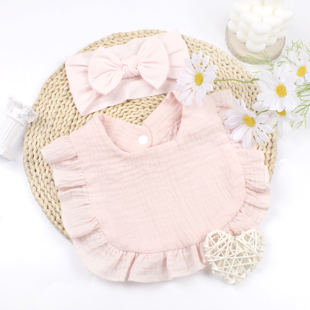 Set Fascia con Fiocco e Bavaglino in Mussola