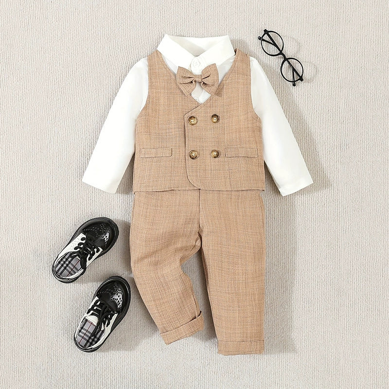 Completo Elegante Bimbo 3 Pezzi con Gilet e Papillon – Cerimonia