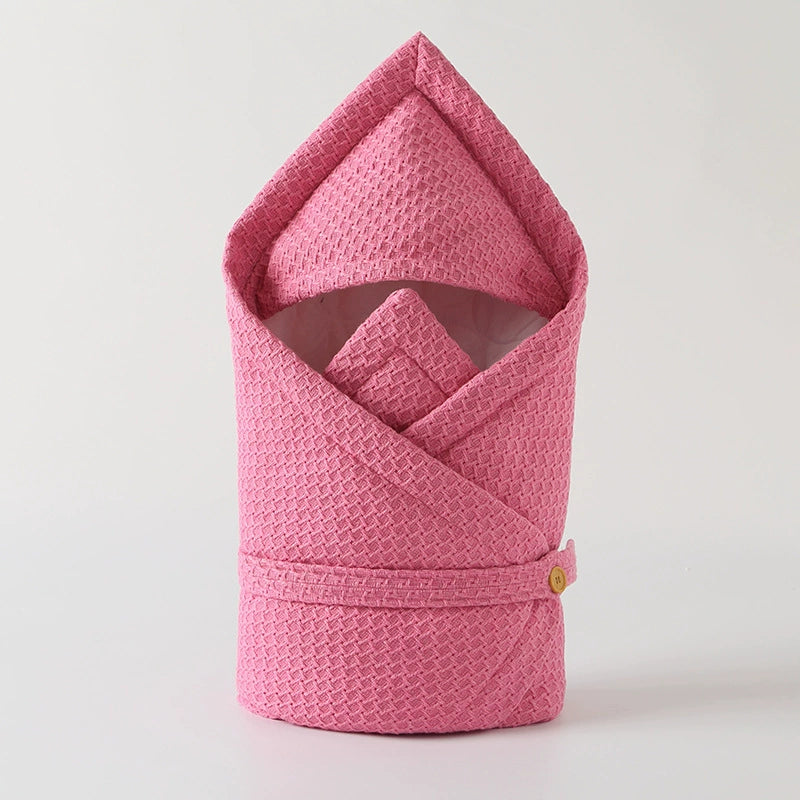 Coperta Fasciatoio Neonato con Cappuccio – Cotone