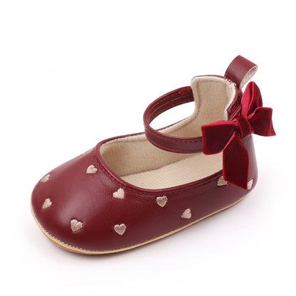 Scarpine Bambina con Cuoricini e Fiocco   Eleganza per i Primi Passi