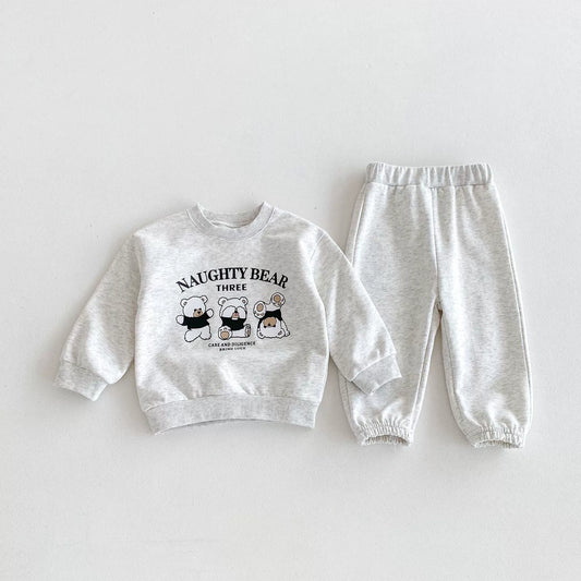 Completo Bimbo "Naughty Bear" – Felpa e Pantaloni in Cotone