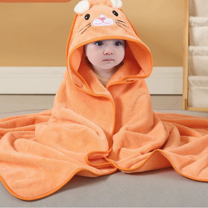 Accappatoio Bimbo 80×80 con Cappuccio Animaletto