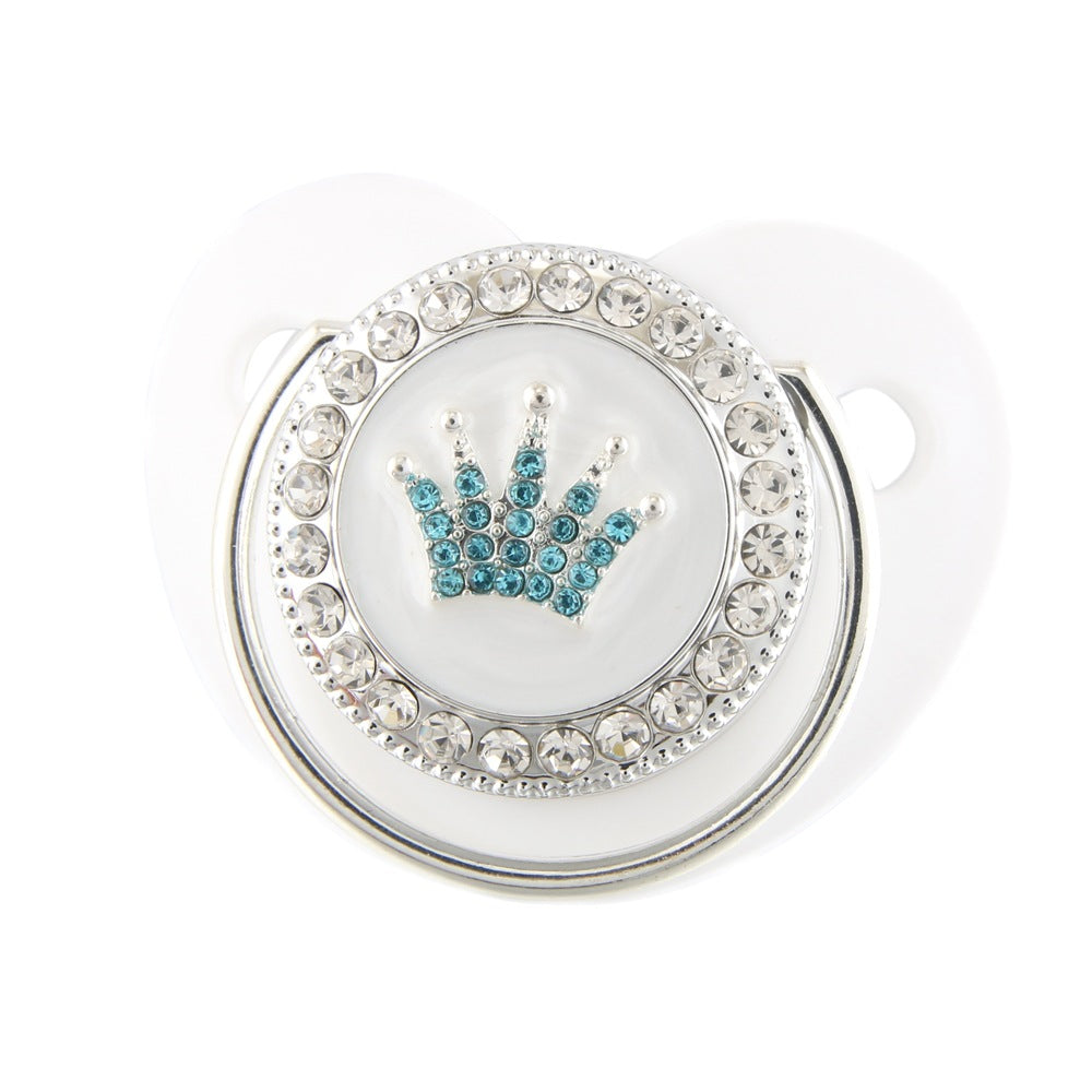 Ciuccio 6-12 mesi Corona Luxury Azzurro in Cristalli