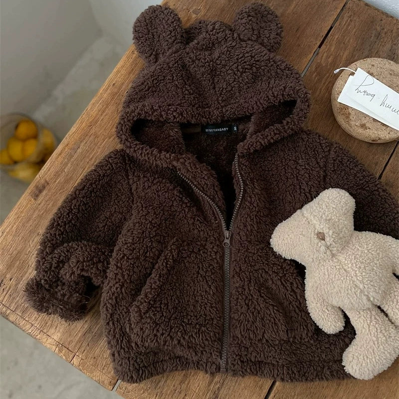 Giacca Invernale Teddy con Cappuccio e Orecchie – Baby Unisex